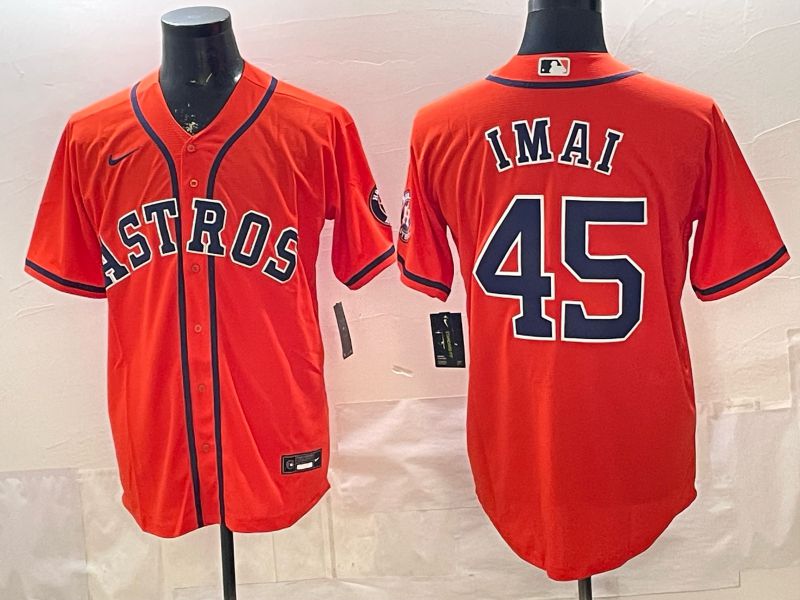 Men 2026 Houston Astros #45 Imai Orange Game Nike MLB Jersey style 001->houston astros->MLB Jersey